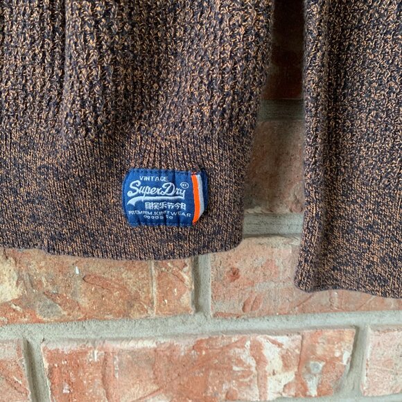 Superdry Vintage Men's Crew Neck Textured Knit Medium 100% Cotton Sweater EUC - Picture 6 of 11